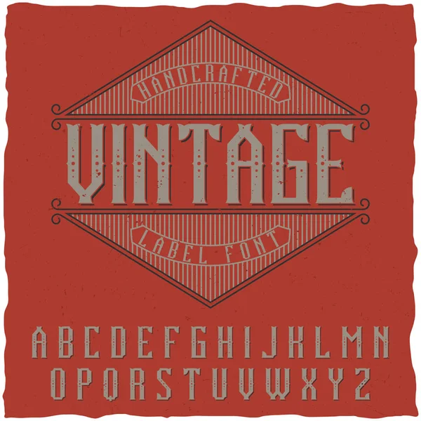 Vintage label font. Good to use in any classic label design. — Stock Vector