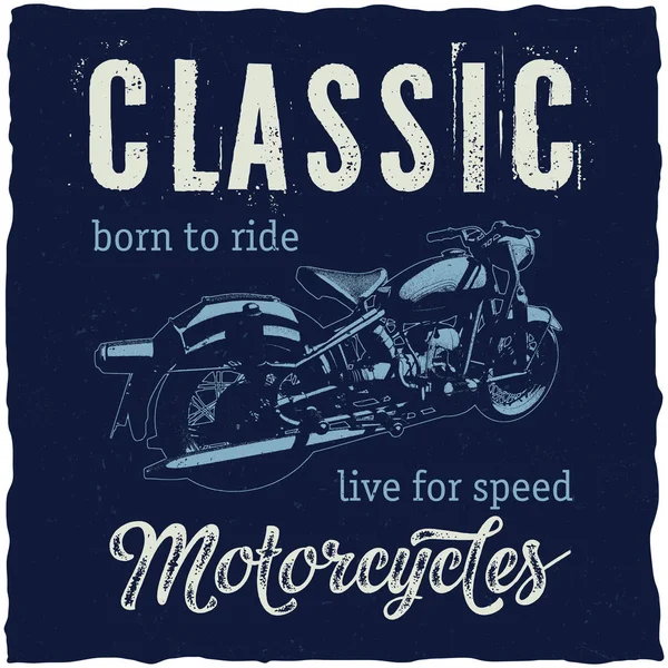 Diseño clásico de etiquetas de motocicletas para camisetas, carteles, tarjetas de felicitación, etc. . — Archivo Imágenes Vectoriales