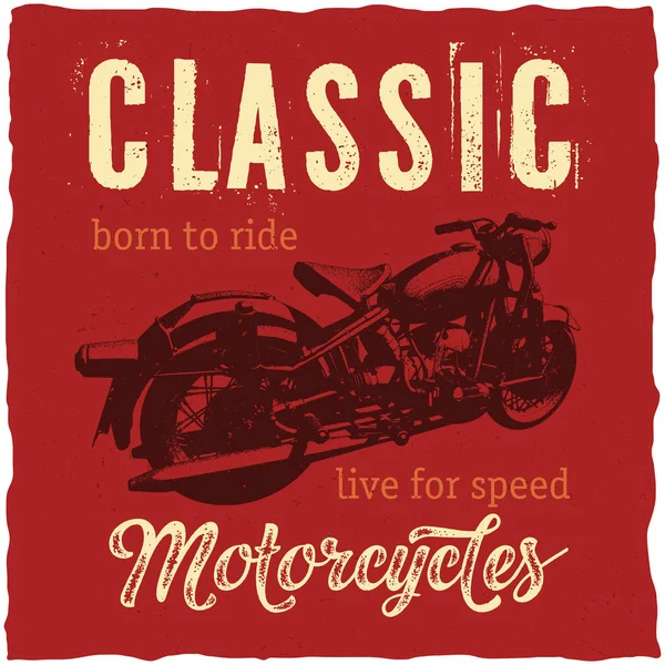 Diseño clásico de etiquetas de motocicletas para camisetas, carteles, tarjetas de felicitación, etc. . — Vector de stock