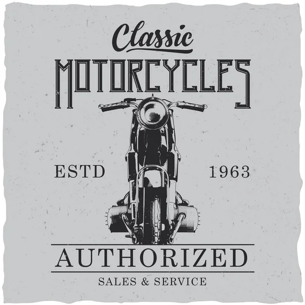 Motocicleta camiseta etiqueta diseño — Vector de stock