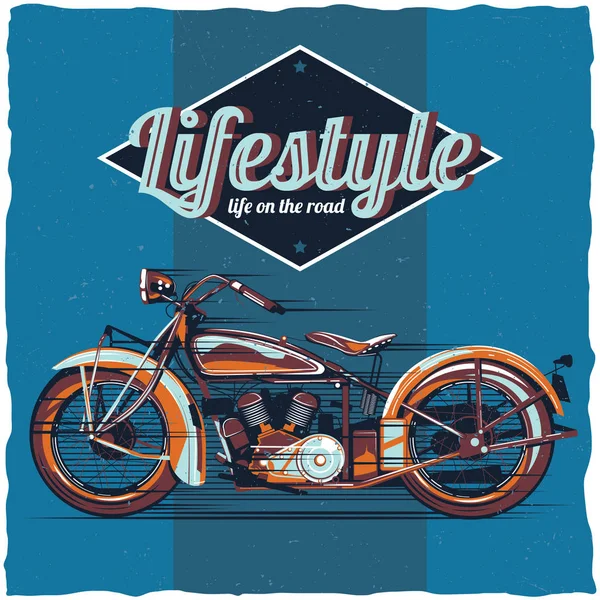 Motocicleta camiseta etiqueta diseño — Vector de stock