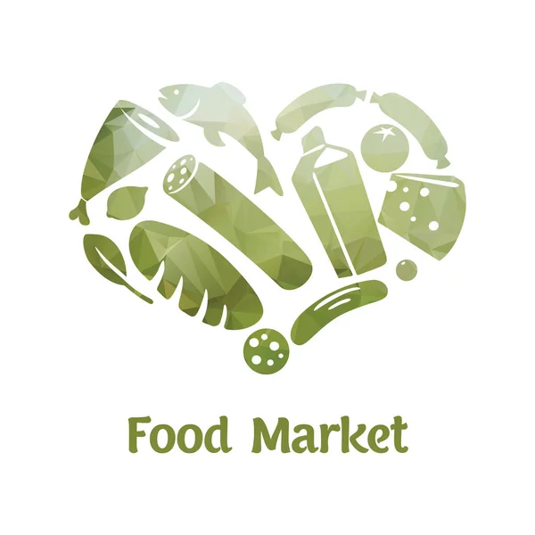 Affiche de marché alimentaire élégant — Image vectorielle