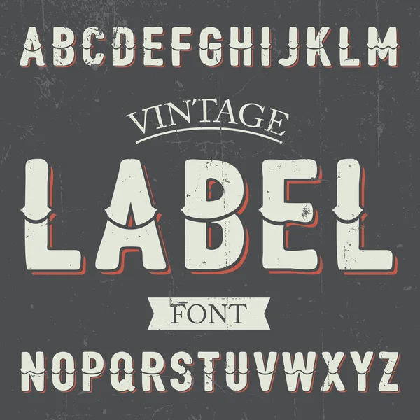 Vintage Label Font Poster — Stock Vector