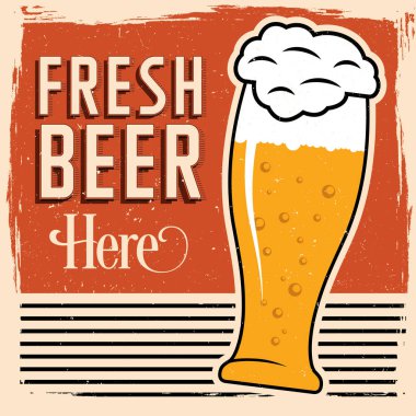 Renkli taze bira posteri