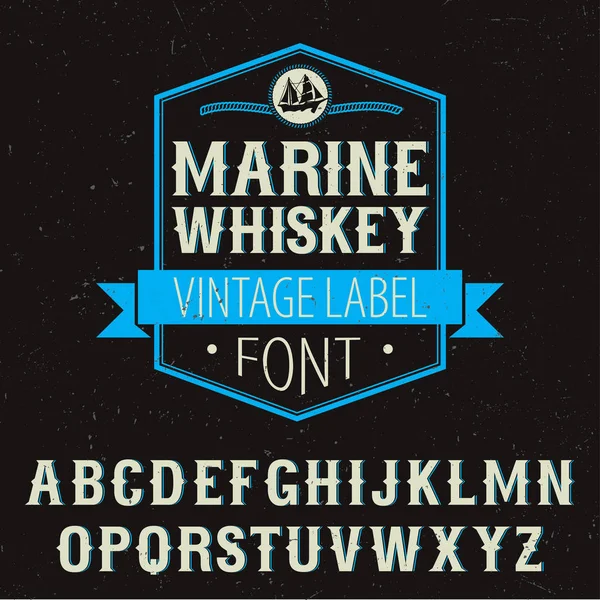 Marine Whiskey Label Schrift Poster — Stockvektor