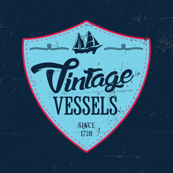 Vintage hajók címke poszter — Stock Vector