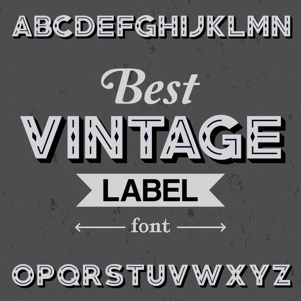 Best Vintage Label Font Poster — Stock Vector