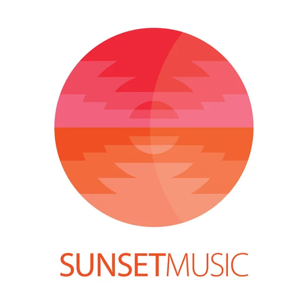 Sunset Music Logo Affiche — Image vectorielle