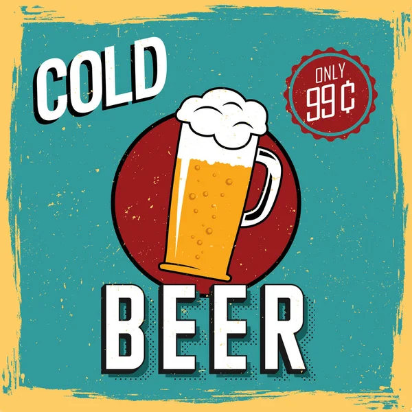 Colorful Cold Beer Poster — Stock Vector
