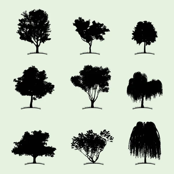 Collection d'arbres Icône plate — Image vectorielle