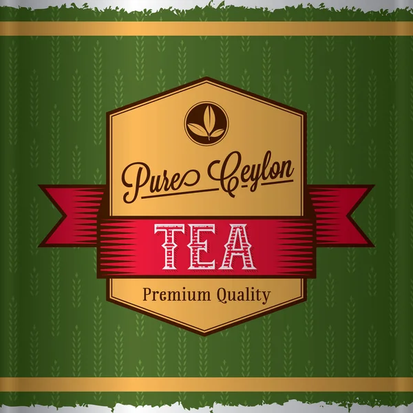 Cartaz de chá de Ceilão puro — Vetor de Stock