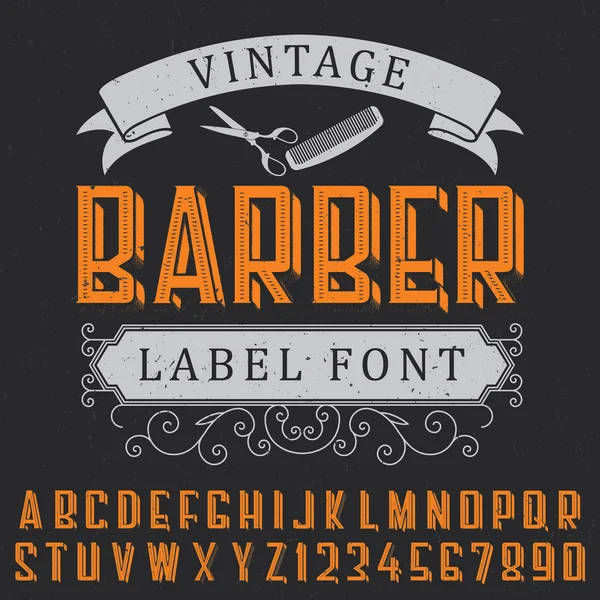 Плакат шрифта Barber Label — стоковый вектор