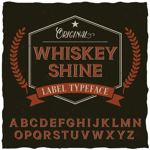 Whisky Shine lettertype Poster — Stockvector
