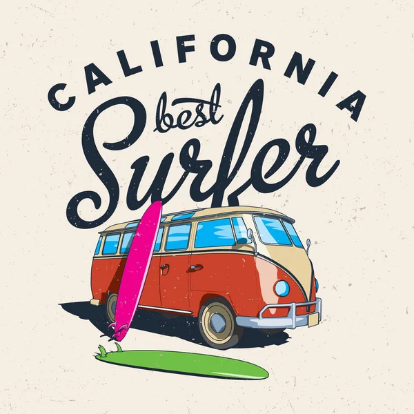 Cartel del mejor surfista de California — Vector de stock
