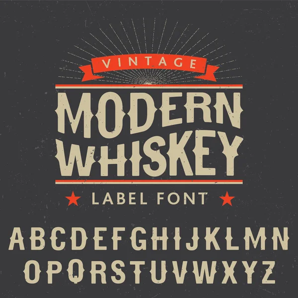 Moderna Whiskey etikett Font affisch — Stock vektor