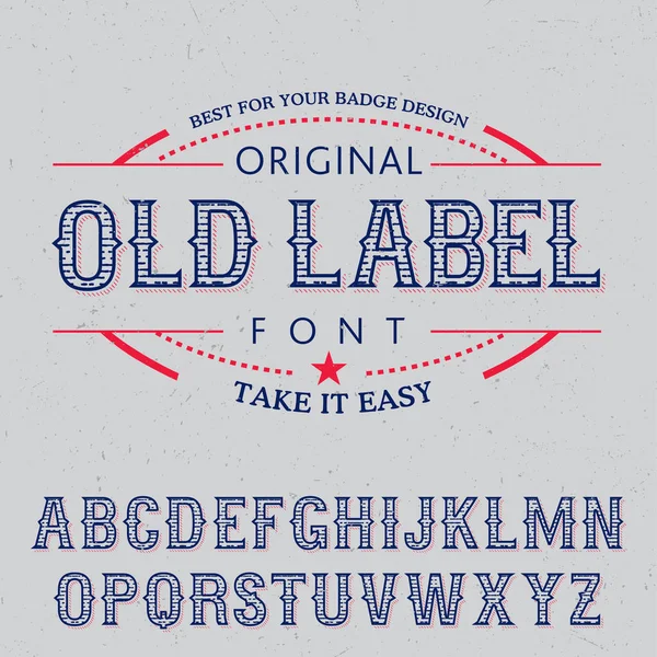 Originele oude Label lettertype Poster — Stockvector