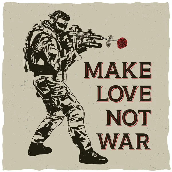 Make Love Not War Poster — Stock Vector