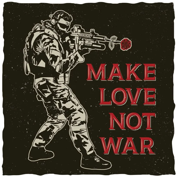 Make Love Not War Poster — Stock Vector