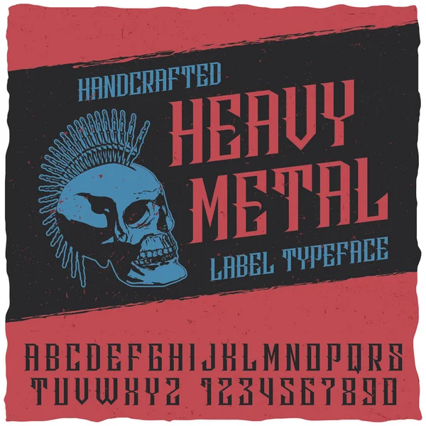 Heavy Metal Label typsnitt affisch — Stock vektor