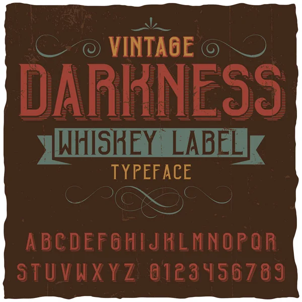 Affiche Vintage Darkness Whiskey — Image vectorielle