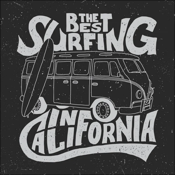 Cartel del mejor surfista de California — Vector de stock