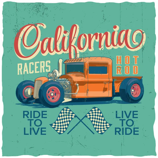 Poster di California Racers — Vettoriale Stock