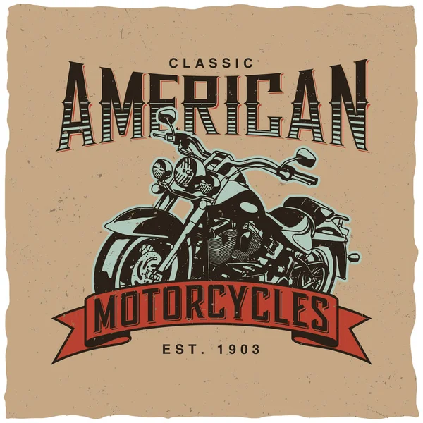クラシック アメリカン バイク ポスター — ストックベクタ