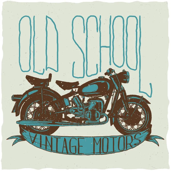 Cartel de Motores Vintage de la vieja escuela — Vector de stock