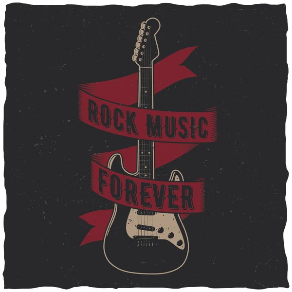 Música rock para siempre Poster — Vector de stock
