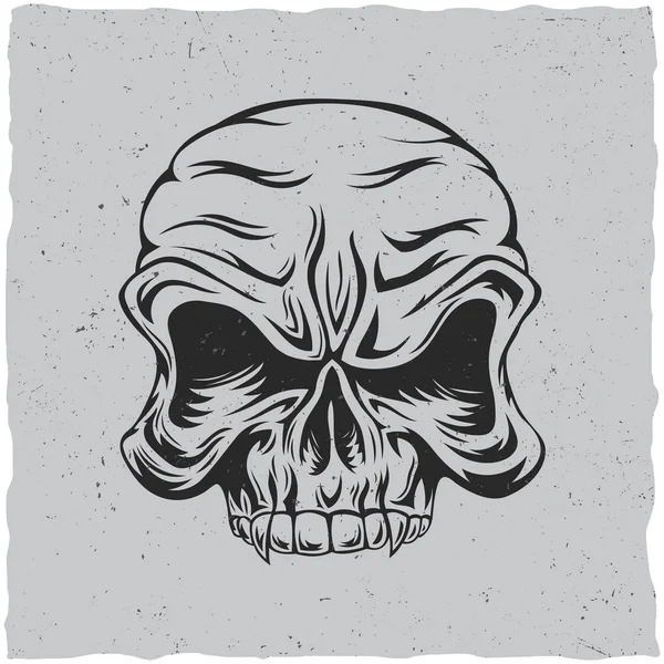 Angry Skull Poster — Stock Vector