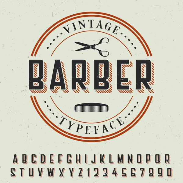 Kapper Vintage lettertype Poster — Stockvector