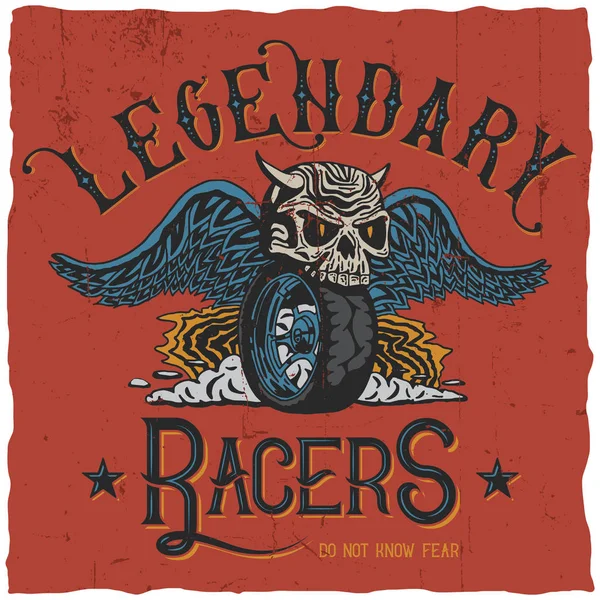 Плакат Legendary Racers — стоковый вектор