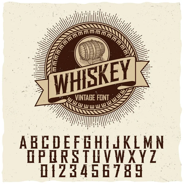 Affiche de police Vintage Whiskey Label — Image vectorielle