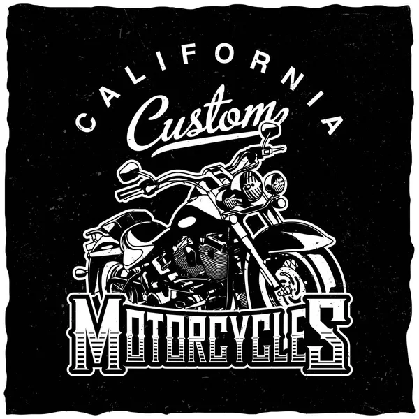 加利福尼亚州自定义摩托车海报 — 图库矢量图片