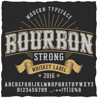 Bourbon viski yazı Poster