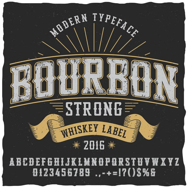 Bourbon Whiskey Schrift Poster — Stockvektor