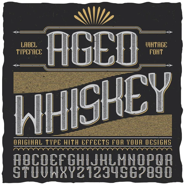 Starý plakát Vintage Label whisky — Stockový vektor