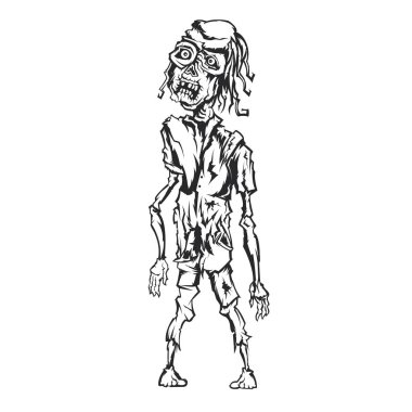 Hayatta zombi ürpertici illüstrasyon tasarımı