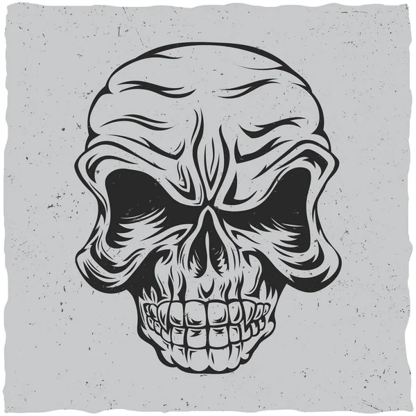 Cartel de cráneo enojado — Archivo Imágenes Vectoriales