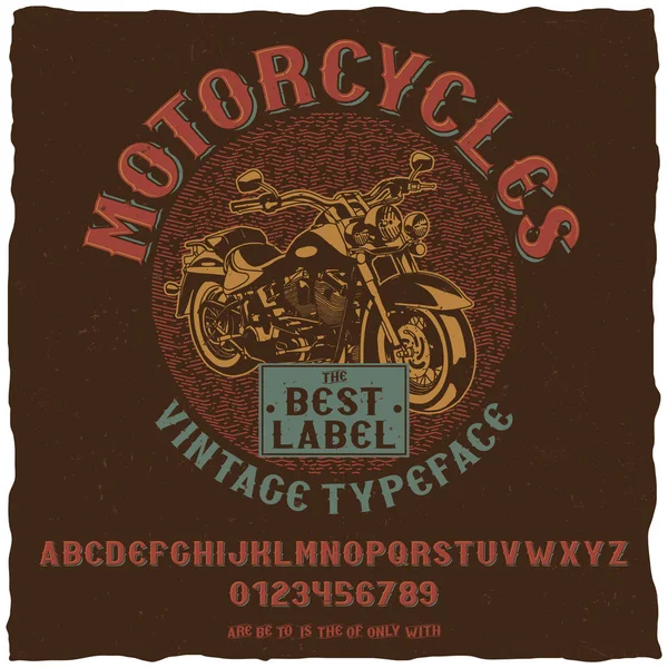 Cartel de tipografía de etiqueta Vintage de motocicletas — Vector de stock