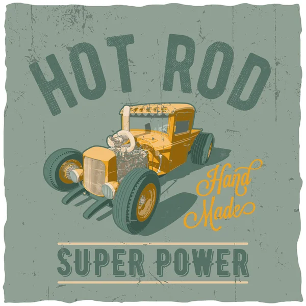 Hot Rod süper güç Poster — Stok Vektör