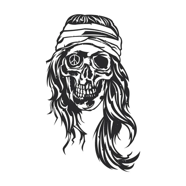 Νεκρός hippie απομονωμένες illustrationof — Διανυσματικό Αρχείο