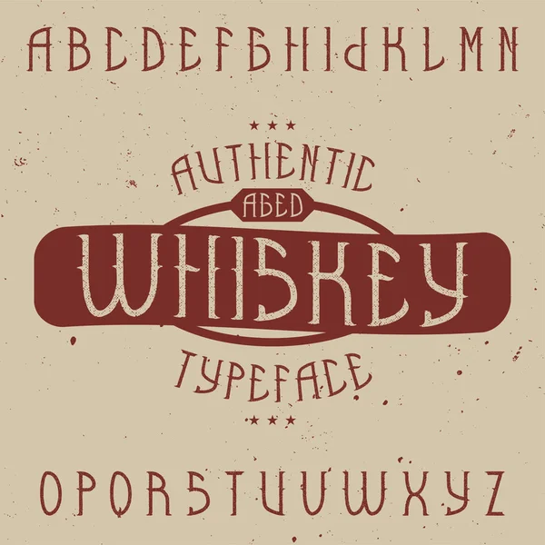 Vintage label lettertype genaamd Whiskey. — Stockvector