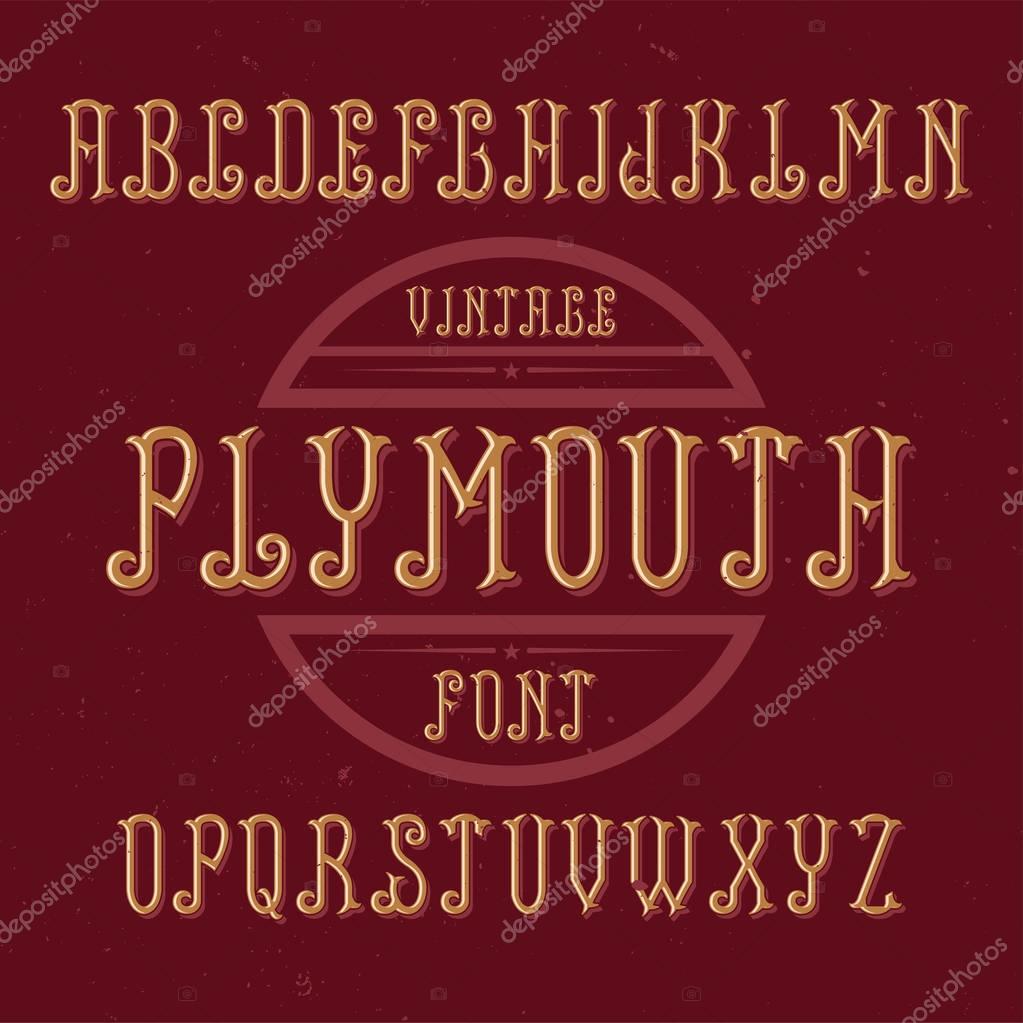 Vintage label font named Plymouth. Good to use in any creative labels.