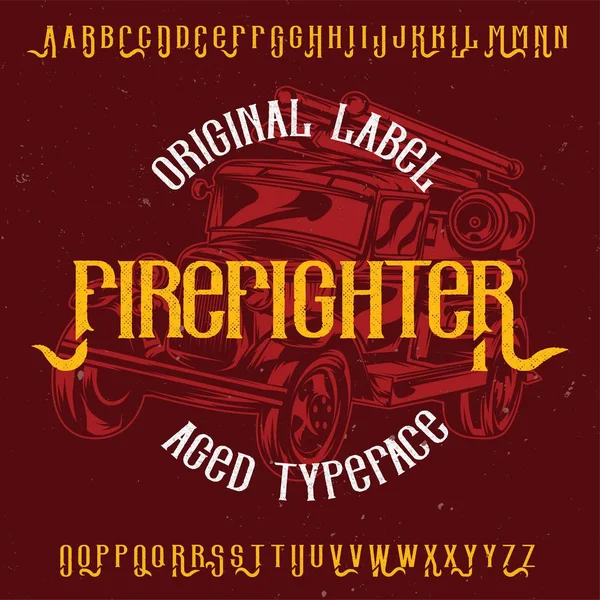 Originele label lettertype — Stockvector