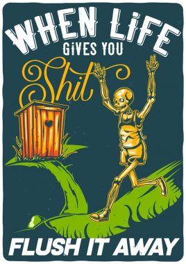 T-shirt veya poster tasarımı.