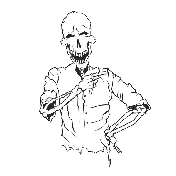 Ізольована ілюстрація сміховинного скелета — стоковий вектор