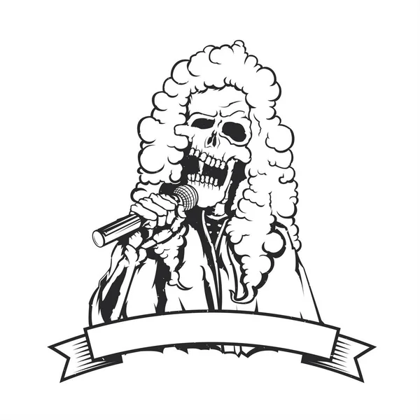 Ilustración aislada del cantante muerto — Vector de stock