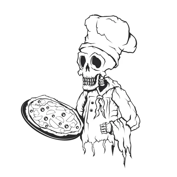 Ilustracja na białym tle martwe szefa kuchni — Wektor stockowy
