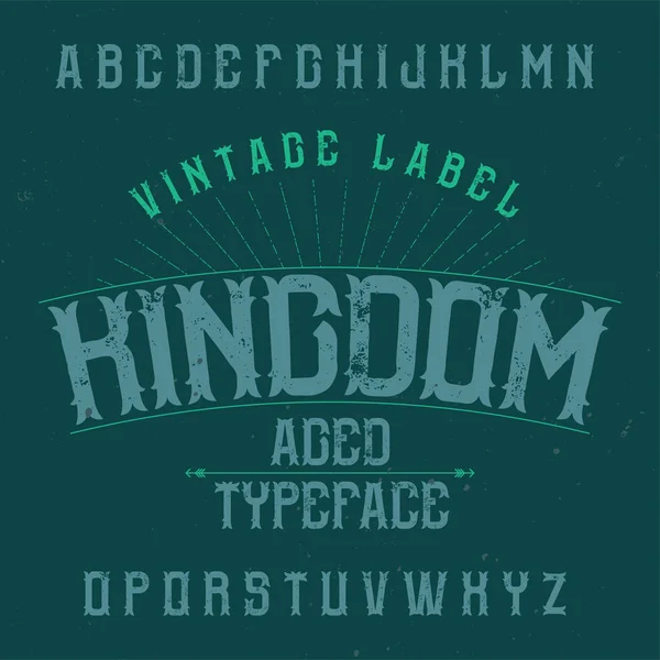 Vintage label lettertype — Stockvector